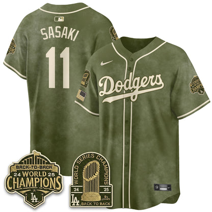LAD New Era Olive 2026 Armed Forces Day Jersey -All Stitched