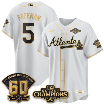 Atlanta Braves 2026 NL East Champs Gold Edition Vapor Jersey - Stitched