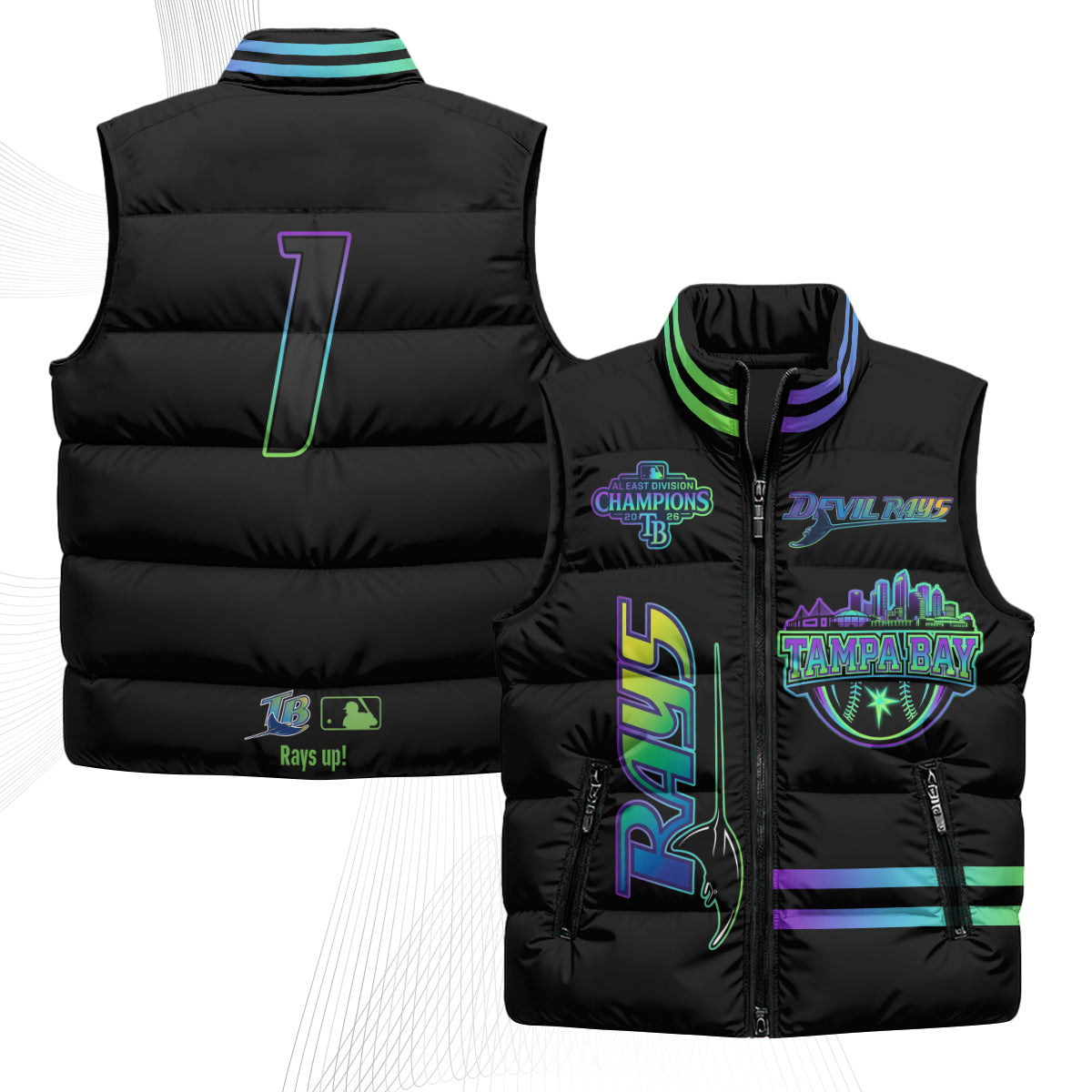 TB "Devil Rays" Puffer Vest - Printed