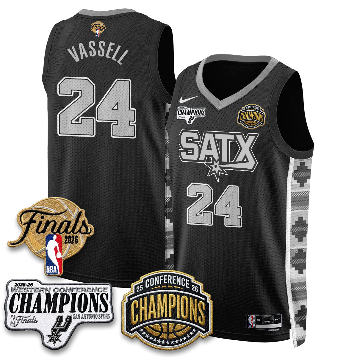SAS 2026 NBA Western Conference Champions Vapor Jersey V3 - Stitched