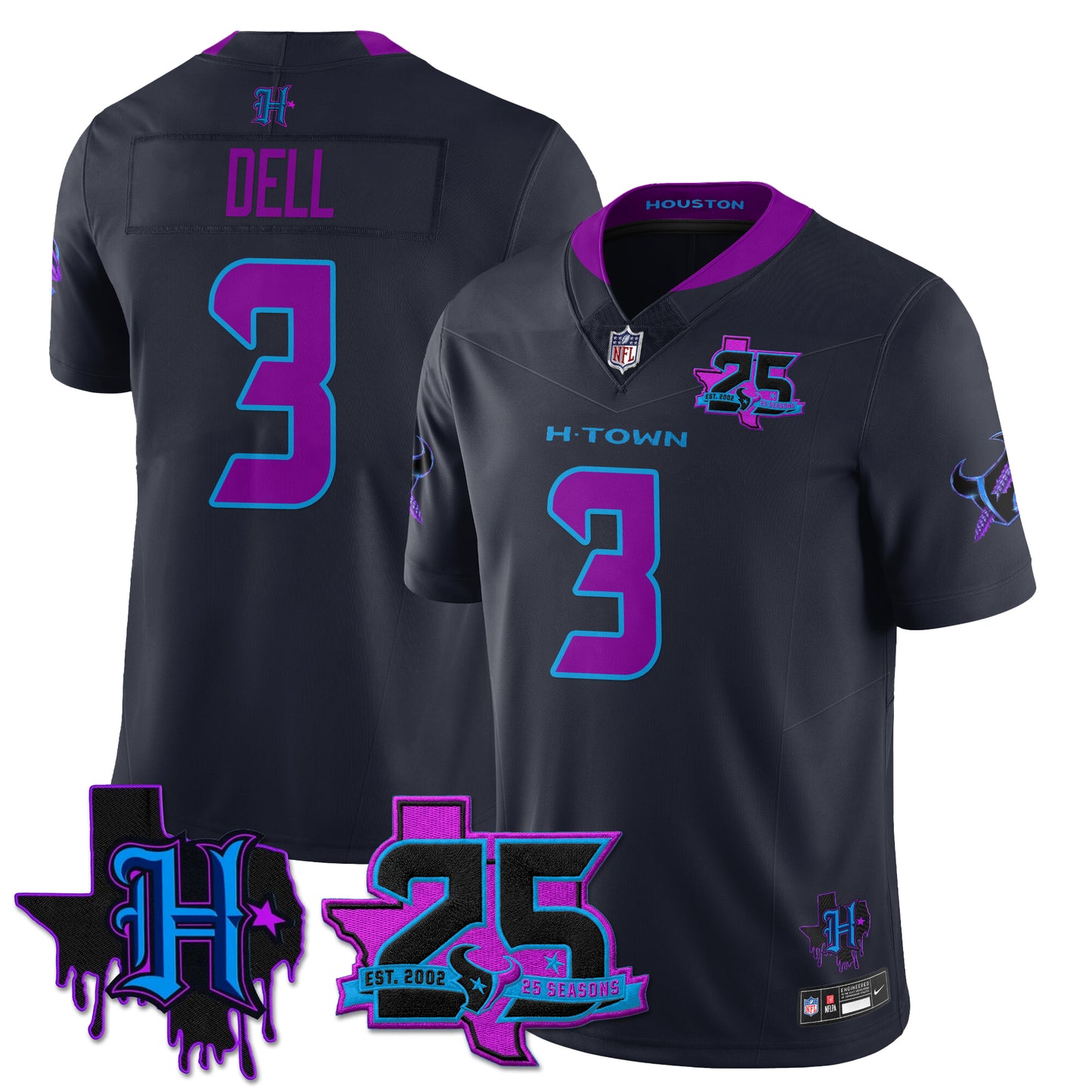 HOU 25th Seasons in 2026 DJ Screw Vapor Limited Jersey - All Stitched