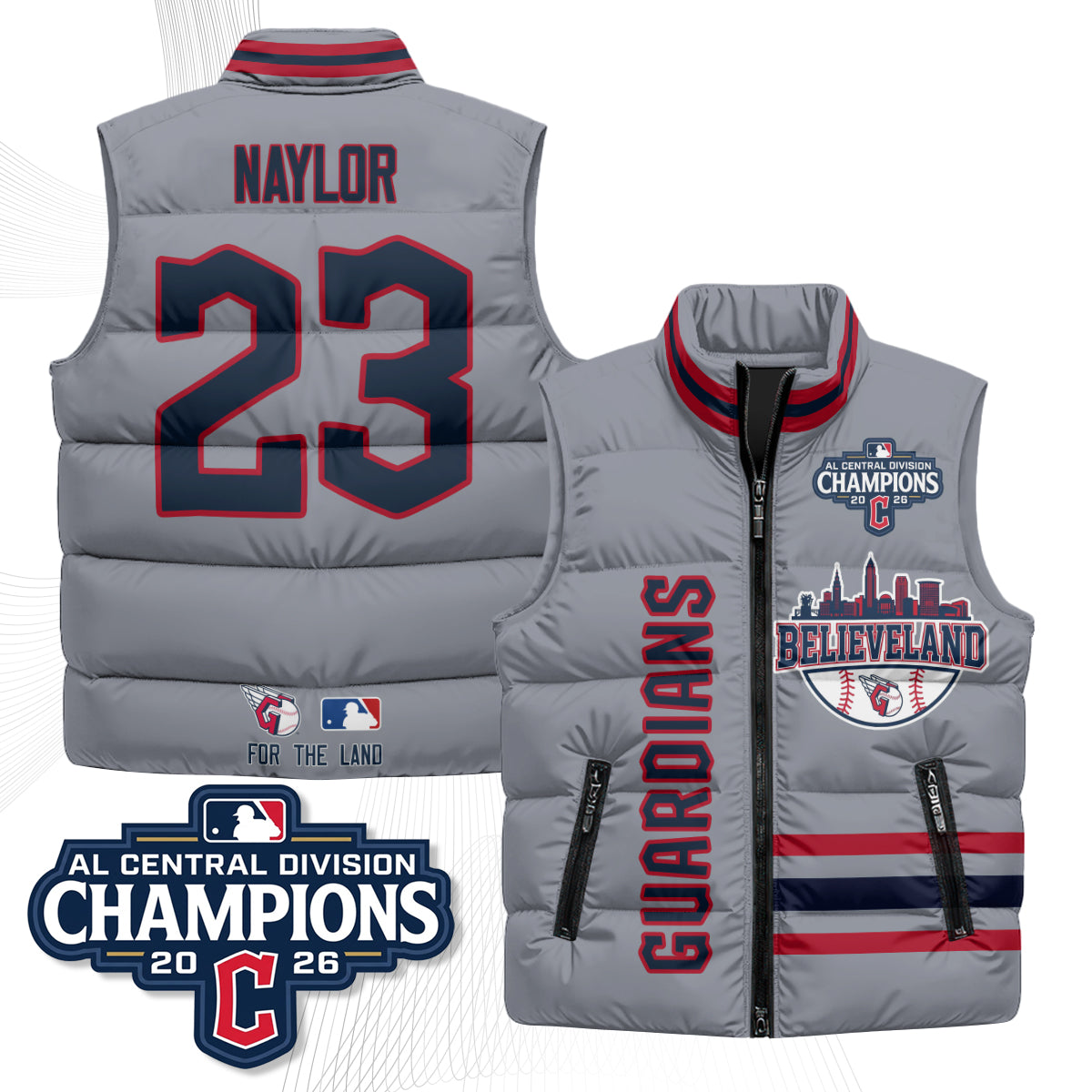 CLE Believeland Puffer Vest - Printed