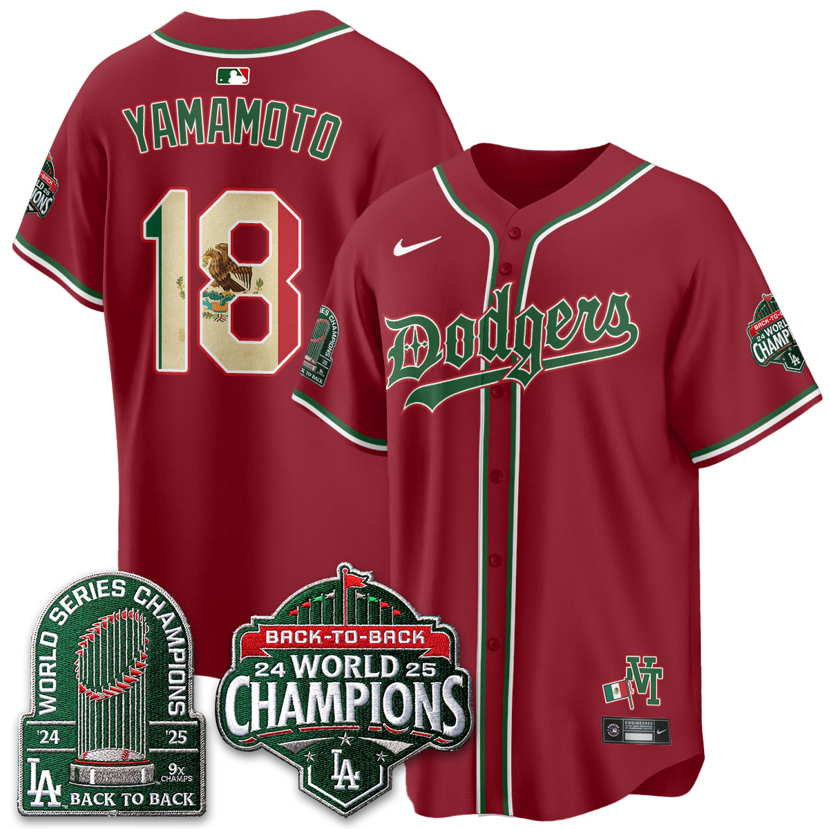 Los Angeles Dodgers x Mexico Style Vapor Jersey - Stitched