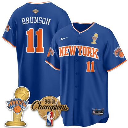 NYK 2026 NBA Champions Vapor Black Gold Jersey - Stitched