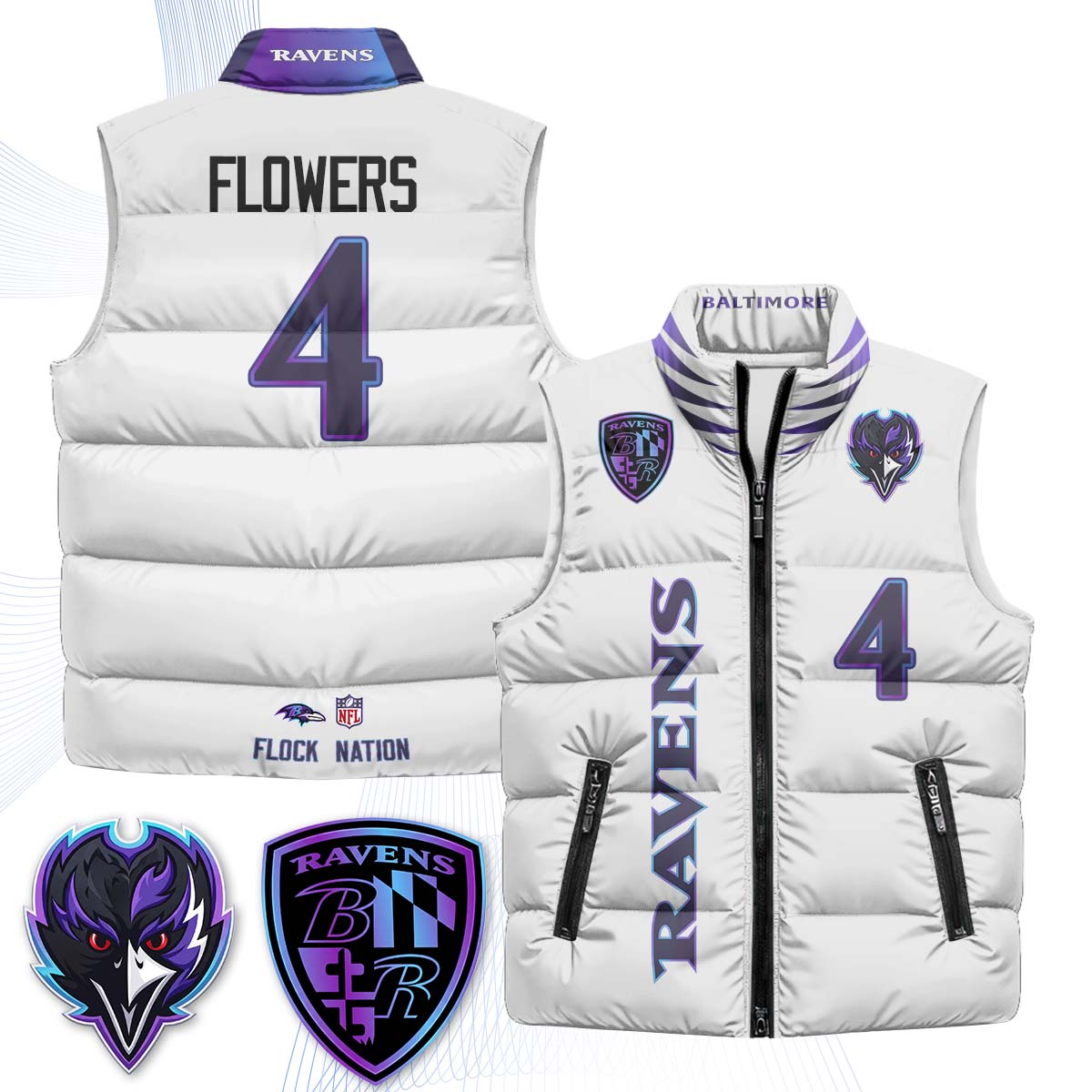 BAL "The Flock" Puffer Vest - Printed (2)