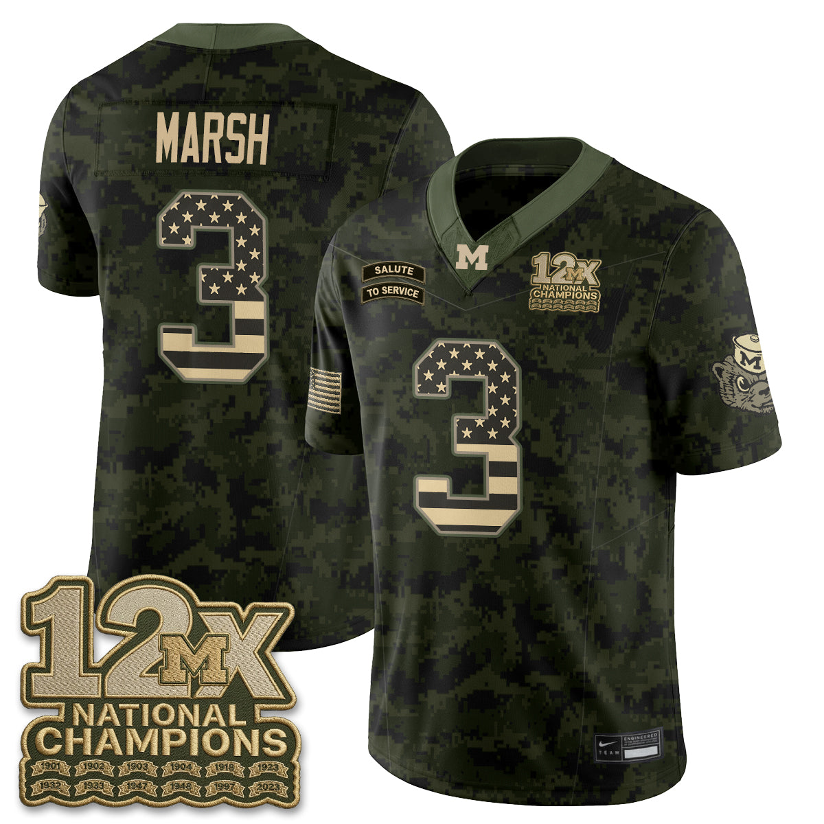 MICH 2026 Salute to Service Vapor Jersey - Stitched