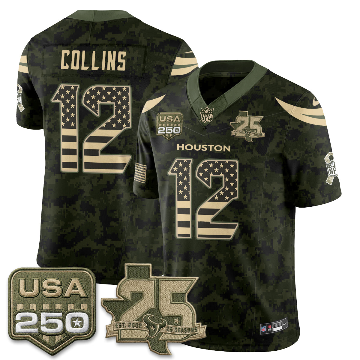 Houston Texans 2026 Salute to Service Edition Vapor Jersey - Stitched