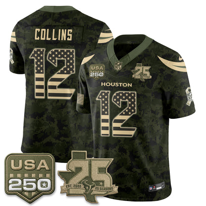 Houston Texans 2026 Salute to Service Edition Vapor Jersey - Stitched
