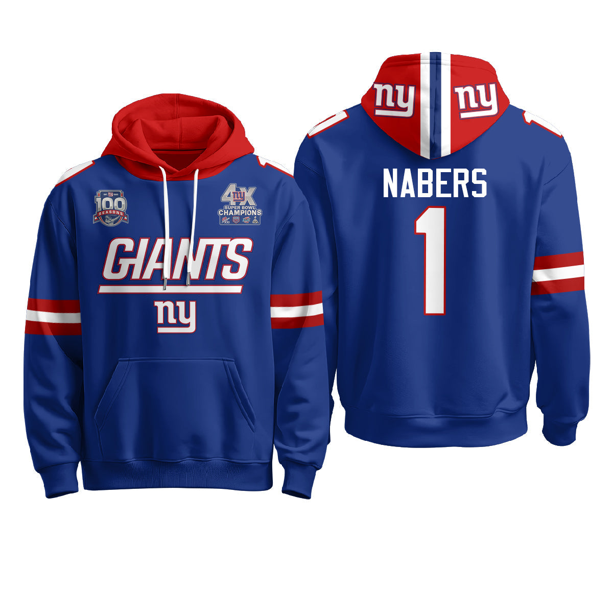 NYG 4X Champs S.Bowl Fleece Hoodie - Printed