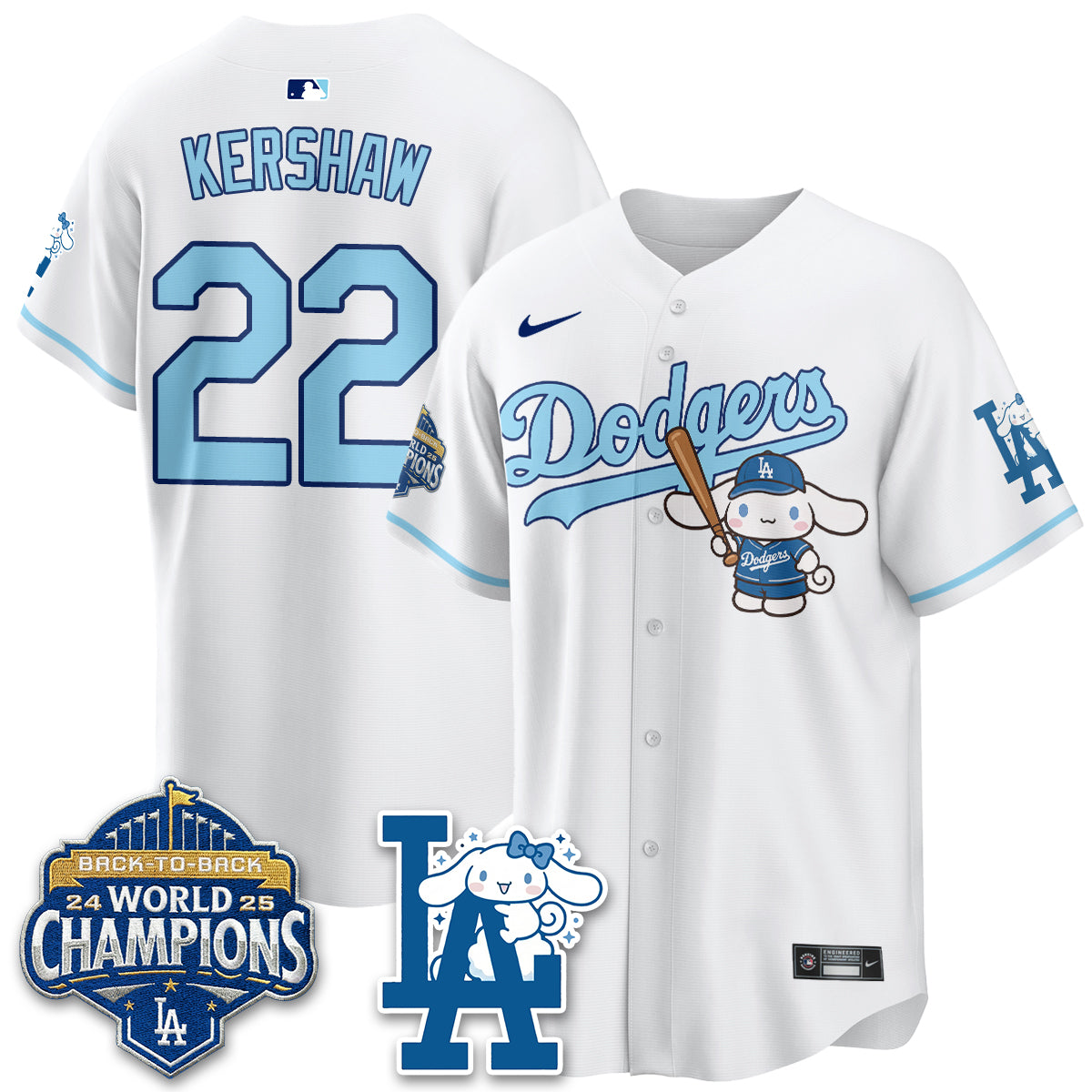 Los Angeles Dodgers Cinnamoroll Edition Vapor Jersey - Stitched