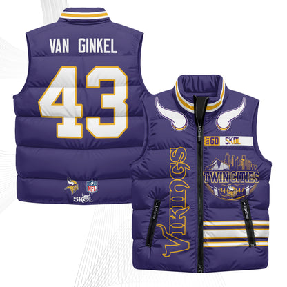 Minnesota Vikings Twin City Puffer Vest - Printed
