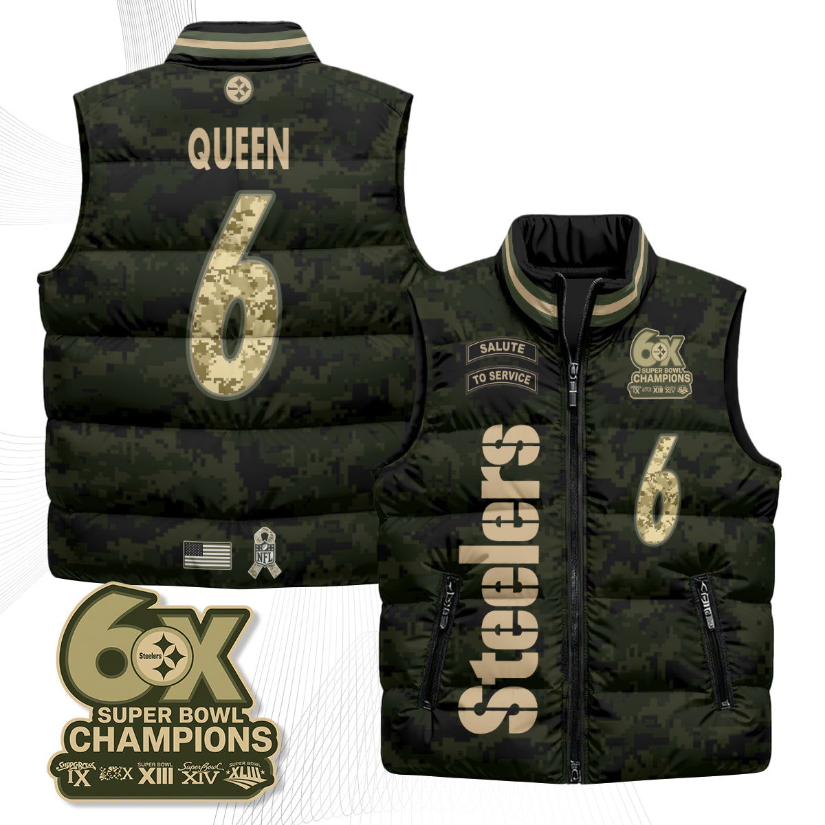 PIT 2026 Salute to Service Puffer Vest - Printed