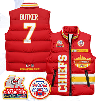 KC Arrowhead Puffer Vest - Printed