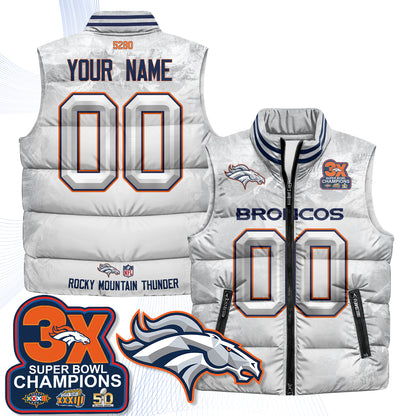 Denver Broncos Fan Gear Edition Unisex Custom Puffer Vest - Printed