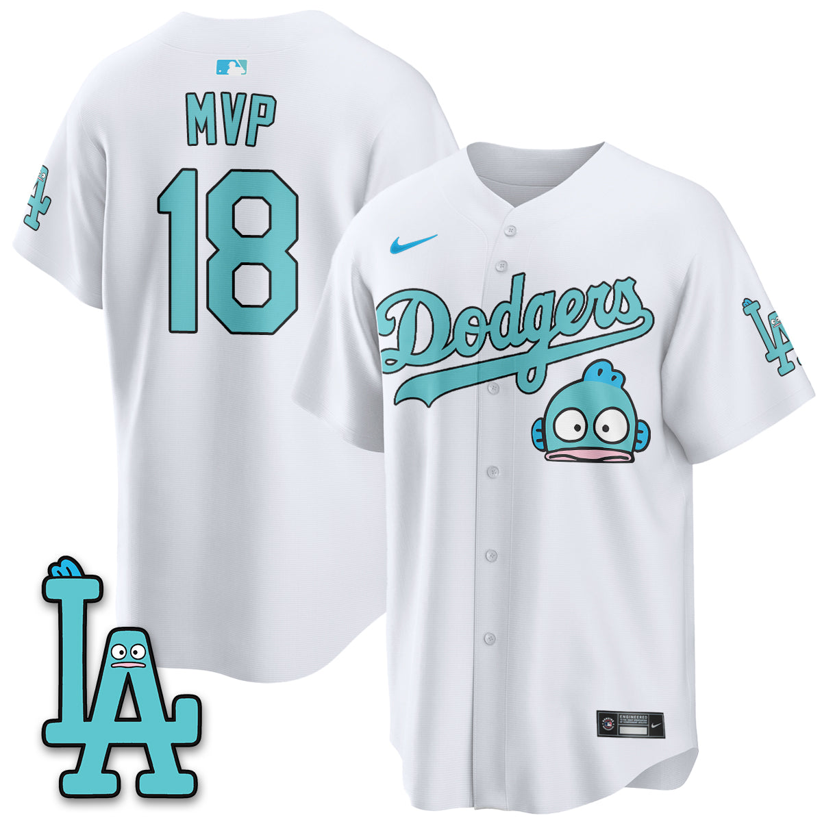 Los Angeles Dodgers x Hangyodon Edition Vapor Jersey- Stitched