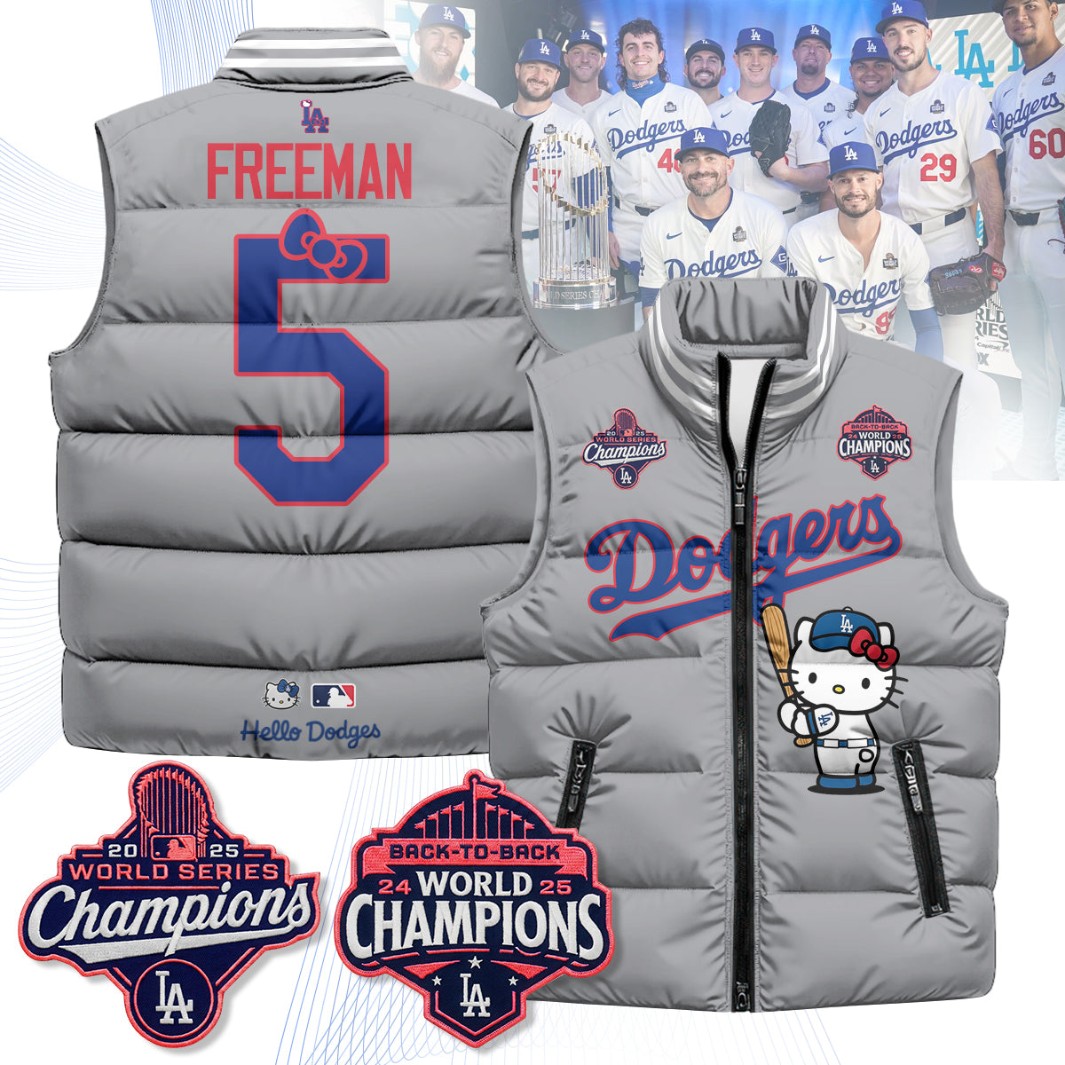 Los Angeles Dodgers Meow KT Edition Unisex Puffer Vest - Printed