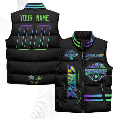 TB "Devil Rays" Custom Puffer Vest - Printed