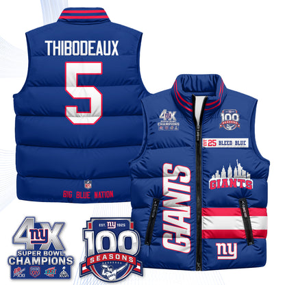 NYG 4X Champs S.Bowl Puffer Vest - Printed