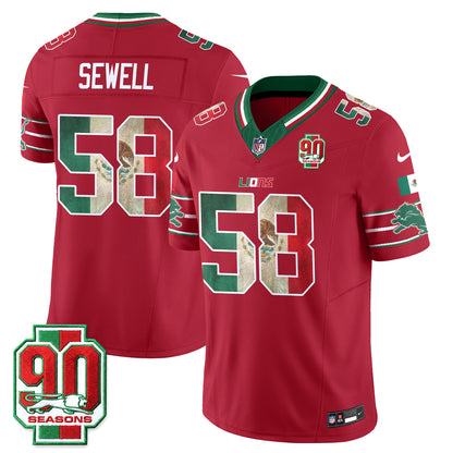 Detroit Lions Mexico Edition Vapor Jersey - Stitched