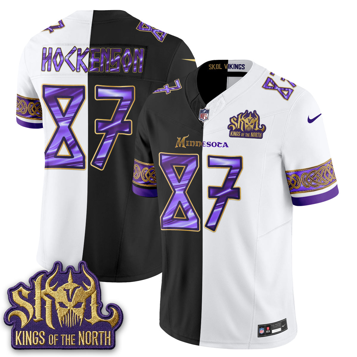 Minnesota Vikings Warrior Split Edition Vapor Jersey - Stitched
