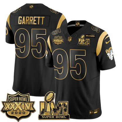 LAR SBowl Champs Gold Vapor Jersey - Stitched