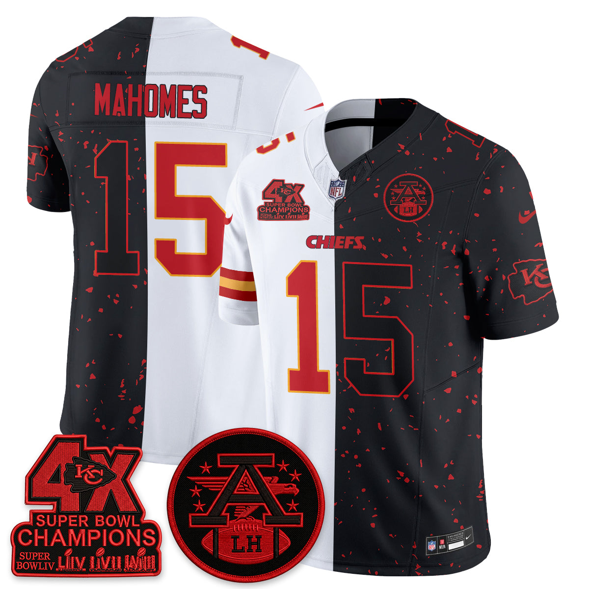 Kansas City Chiefs Split Edition Vapor Jersey - Stitched