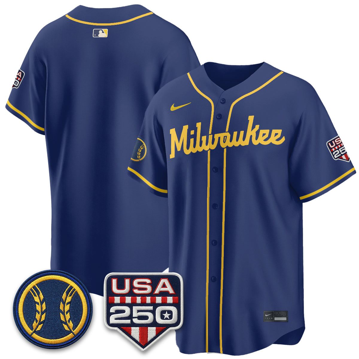 Milwaukee Brewers Fourth of July Vapor Limited Jersey - Stitched