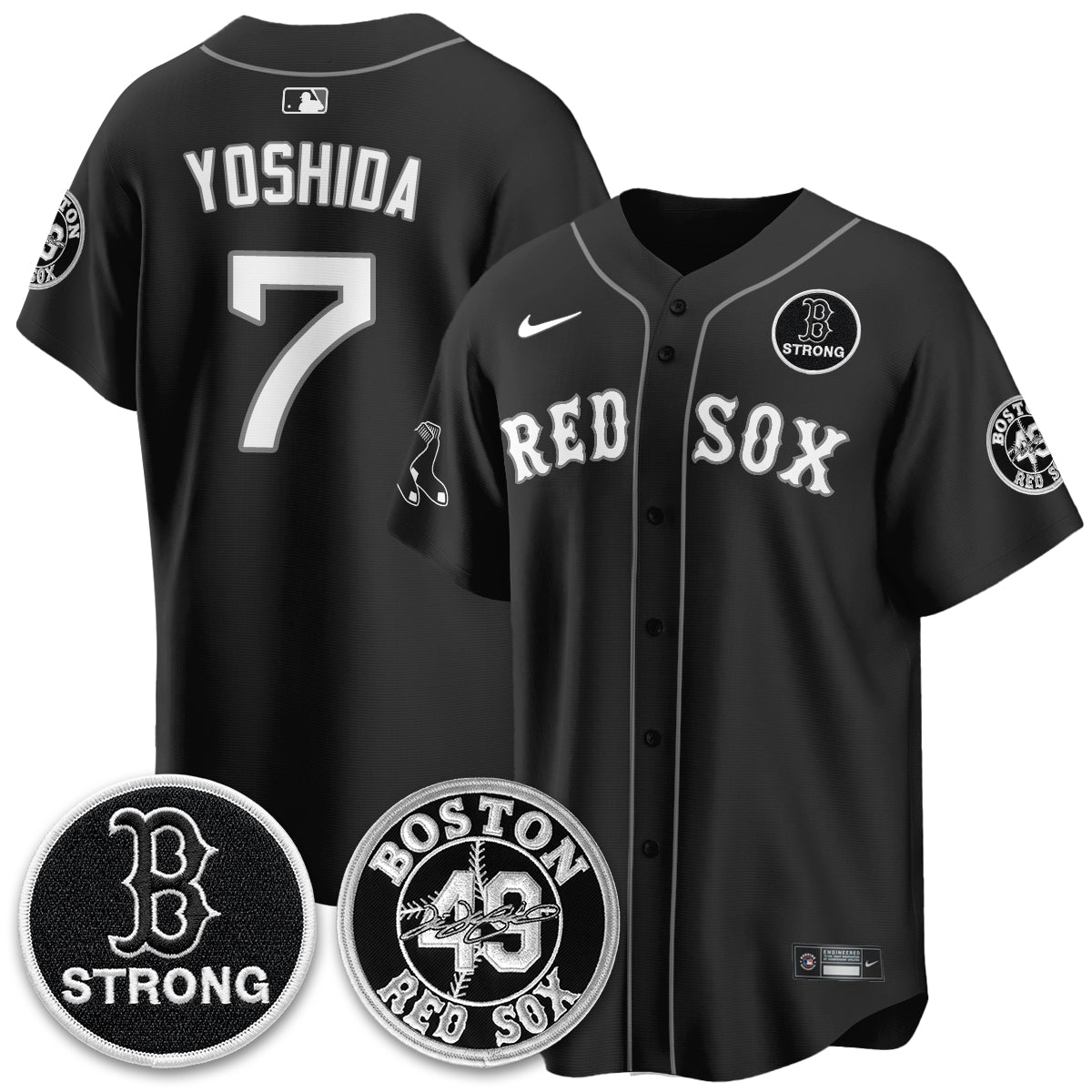 BOS Tim Wakefield Memorial Patch Vaper Premier Limited Jersey - All Stitched V2