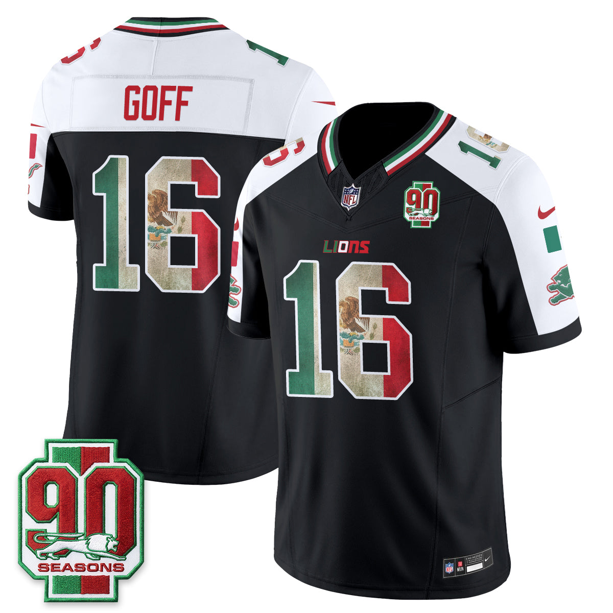 Detroit Lions Mexico Edition Vapor Jersey - Stitched
