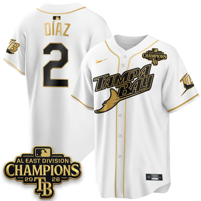 TB 2026 AL East Champs Gold Edition Vapor Jersey - Stitched