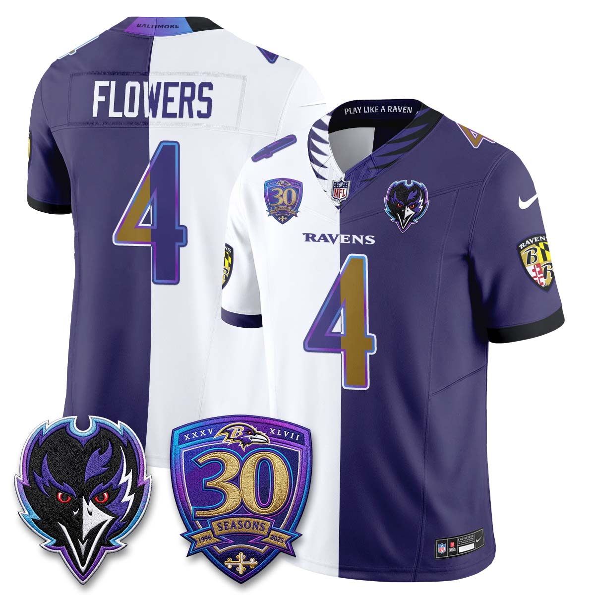 Baltimore Ravens The Next Flight Split Vapor Jersey - Stitched