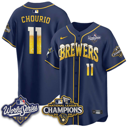 Milwaukee Brewers "Pitcher & Pint" 2026 NL Champions Vapor Jersey - Stitched