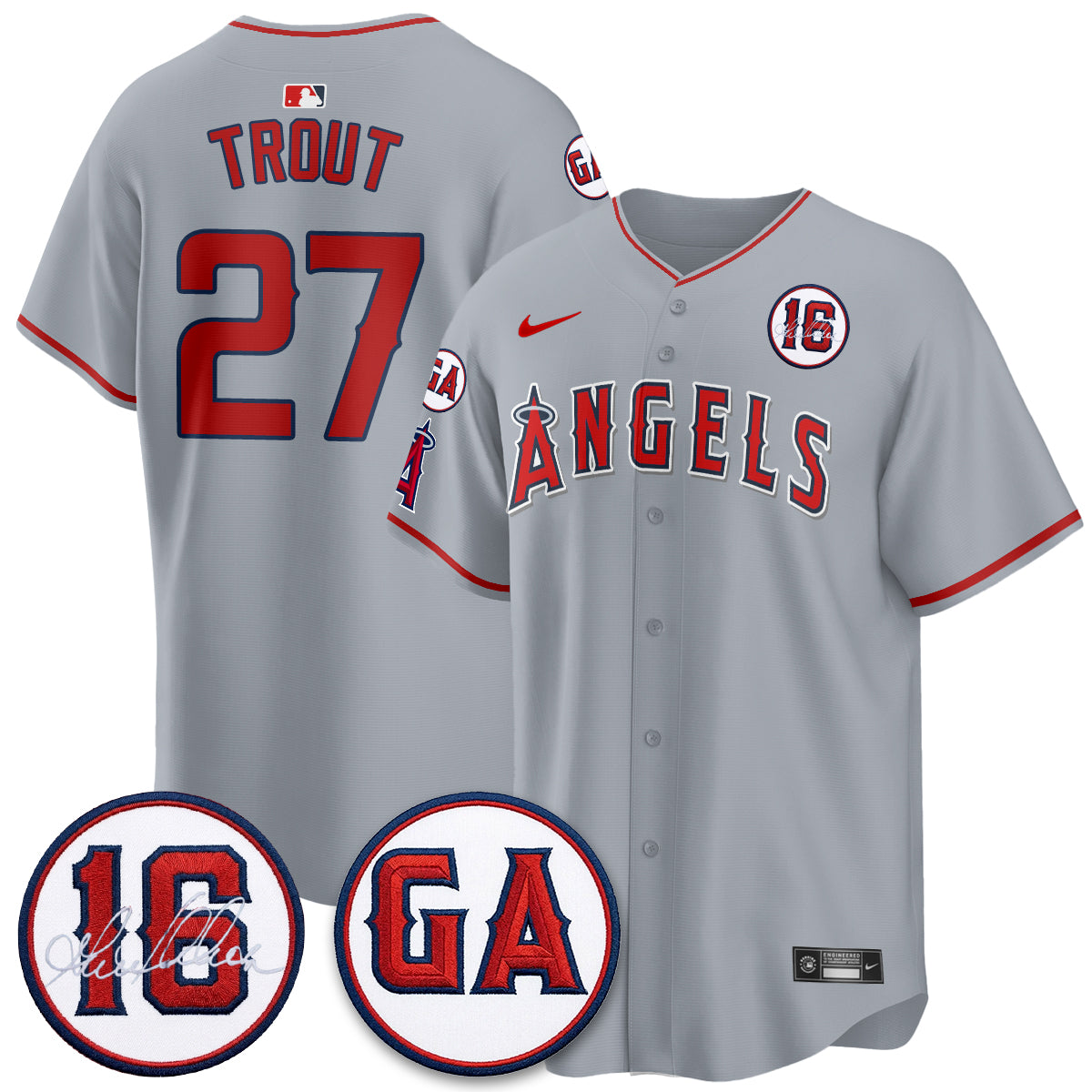LAA Garret Anderson Tribute Patch Vapor Jersey - All Stitched V1