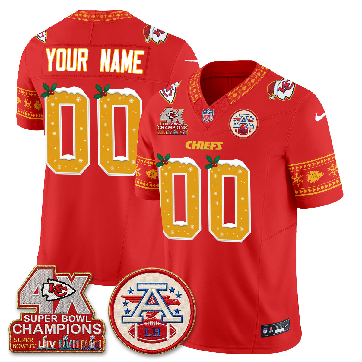 KC Xmas Edition Vapor Custom Jersey - Stitched