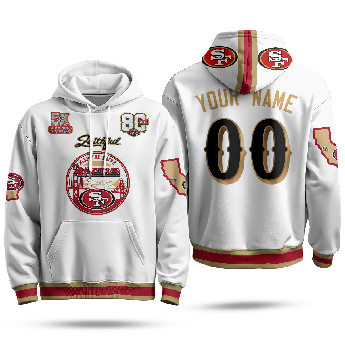 SF Faithful to The Bay Custom Hoodie - Stitched