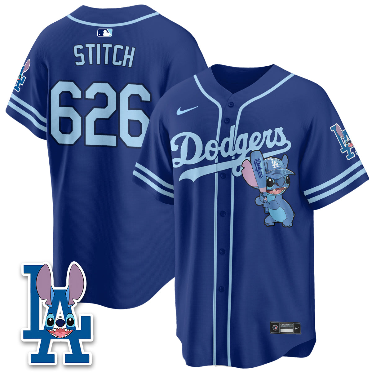 Los Angeles Dodgers x Blue Alien Edition Vapor Jersey - Stitched