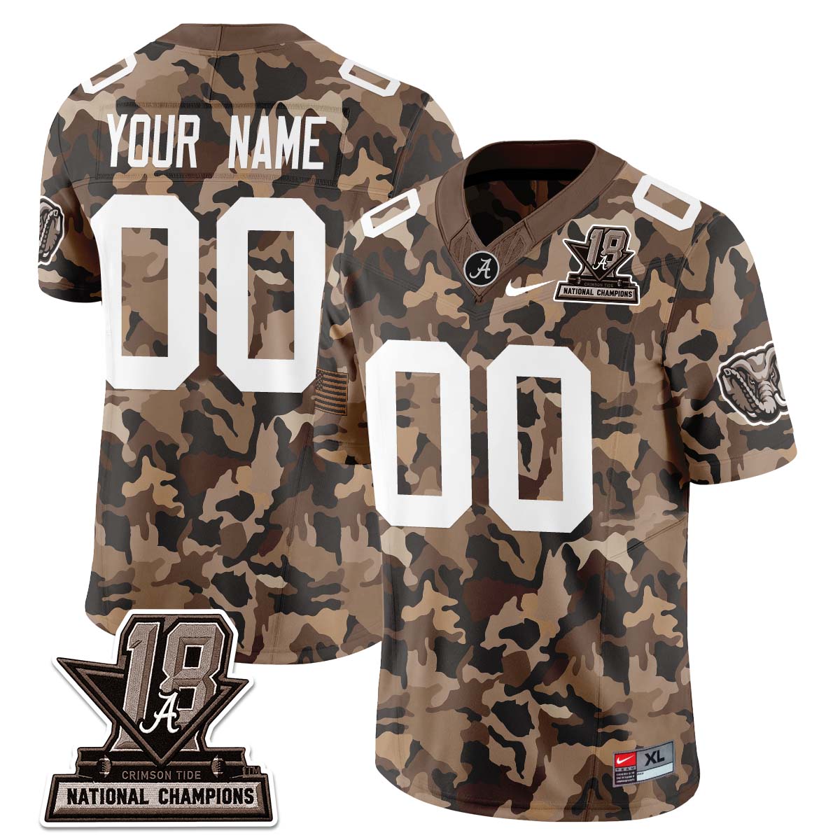 Alabama Crimson Tide 2026 Military Appreciation Custom Vapor Jersey - Stitched