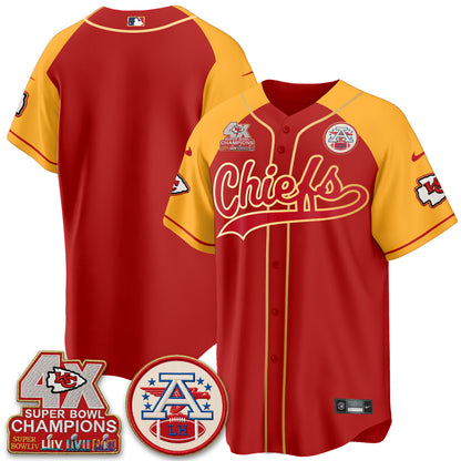 KC 4X Champs Gold Trim Edition Vapor Baseball Jersey - Stitched