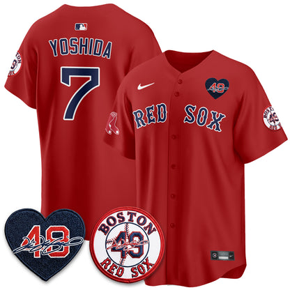 BOS Tim Wakefield Memorial Patch Vaper Premier Limited Red Jersey - All Stitched