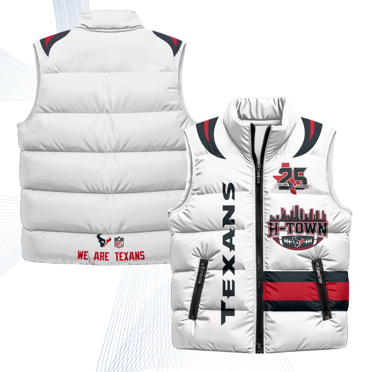 HOU "H-Town" Puffer Vest - Printed