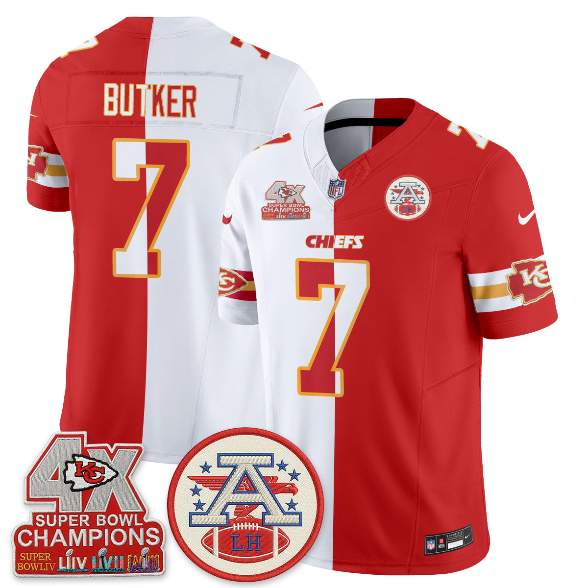 Kansas City Chiefs Split Edition Vapor Jersey - Stitched