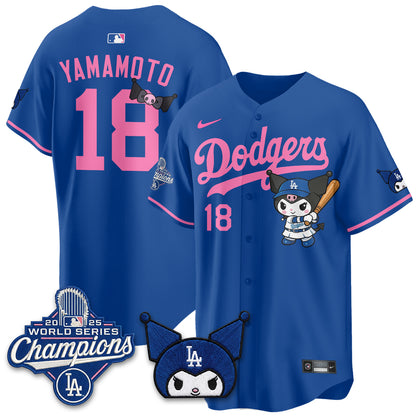 Los Angeles Dodgers Kuromi Edition Vapor Jersey - Stitched