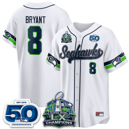 Seattle Seahawks SB LX Champs Vapor Baseball Jersey - Stitch