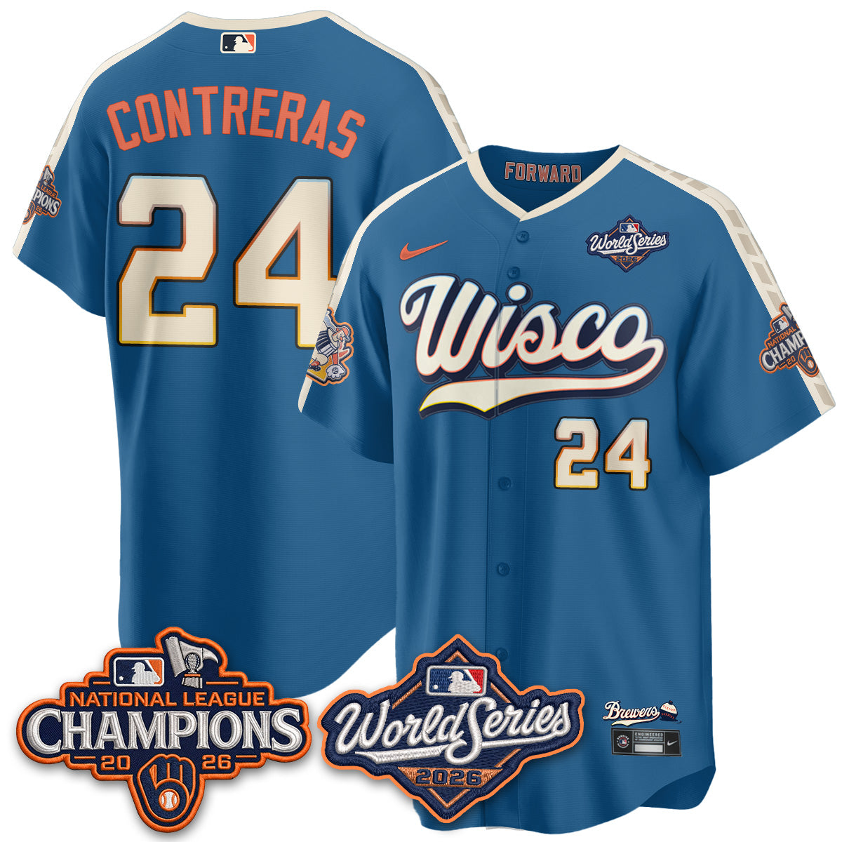 Milwaukee Brewers 2026 NL Champions City Connect Vapor Jersey - Stitched