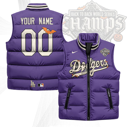 Los Angeles Dodgers Halloween 2026 Unisex Custom Puffer Vest - Printed