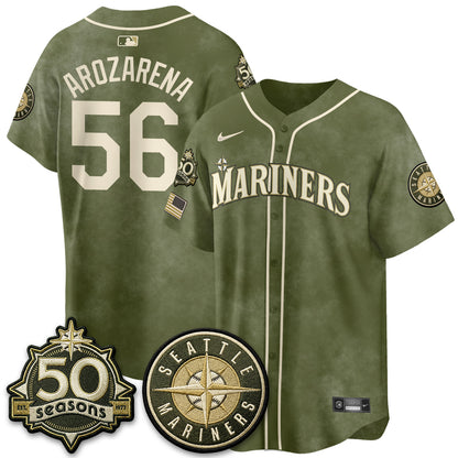 SEA New Era Olive 2026 Armed Forces Day Jersey - All Stitched