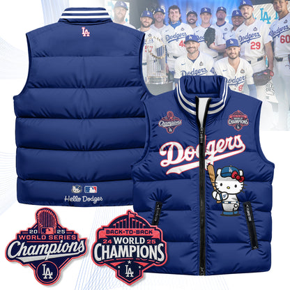 Los Angeles Dodgers Meow KT Edition Unisex Puffer Vest - Printed
