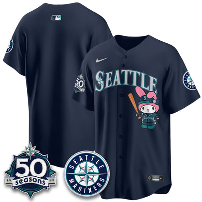 Seattle Mariners x  Pink Sanrio Friend Vapor Jersey - Stitched
