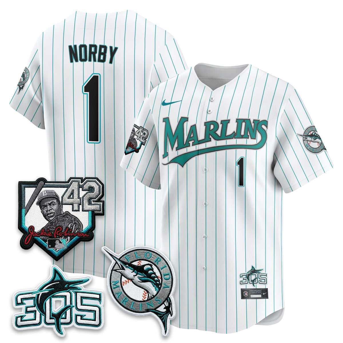 MIA 2026 Throwback Jackie Robinson New Era Vapor Limited Jersey - All Stitched