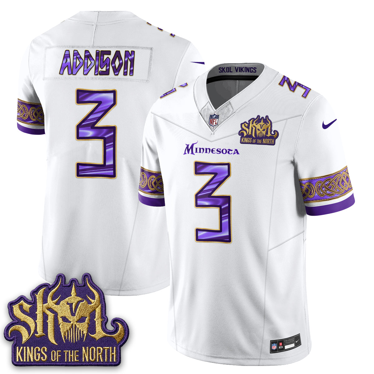 MIN  Warrior Skol Patch Vikings Font Edition  - Stitched (2)